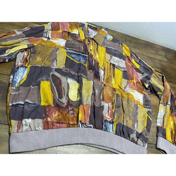 Alan Stuart Shirt Mens Multicolor Abstract Art Pullover Short Sleeve Banded XL - Picture 7 of 12